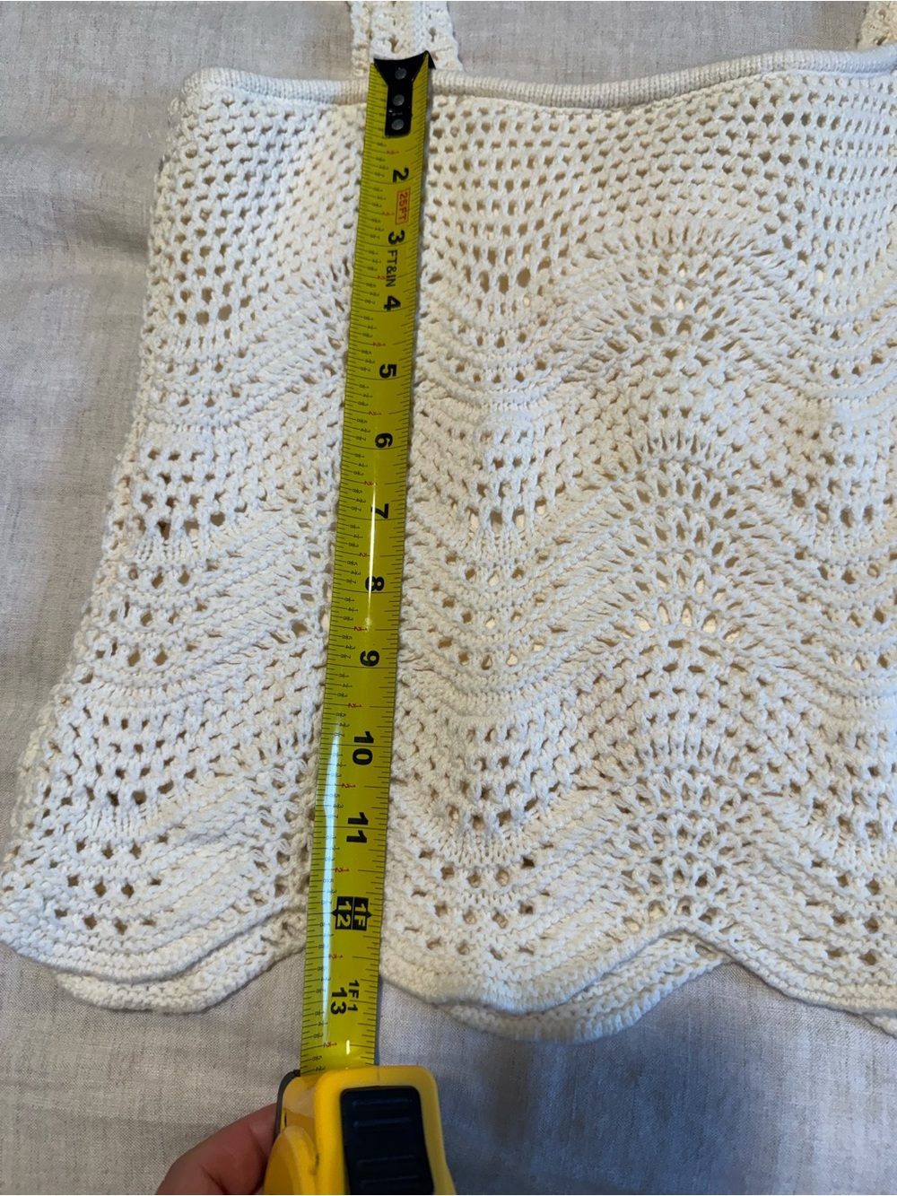 Rachel Zoe Cream Crochet Tie-Front Tank Top size MEDIUM - Picture 8 of 8